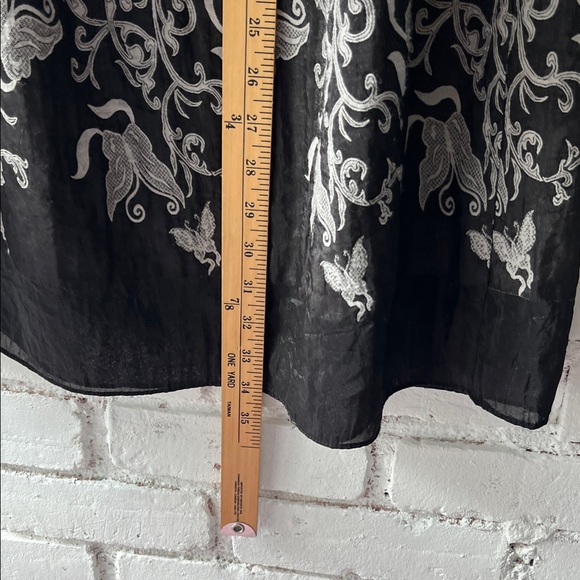 Lapis Black Maxi Skirt with White Embroidery - Picture 7 of 8